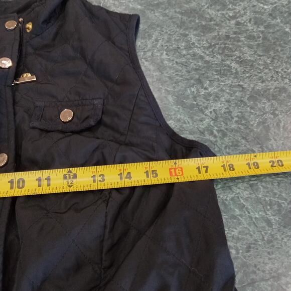 Charter Club Puffer Vest Womens Small Black Cheetah Sleeveless Diamond Quilt - Picture 9 of 10